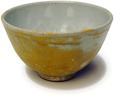 Bowl - Yellow - Authentic hand thrown stoneware pottery. Snack serving bowl, dessert bowl.