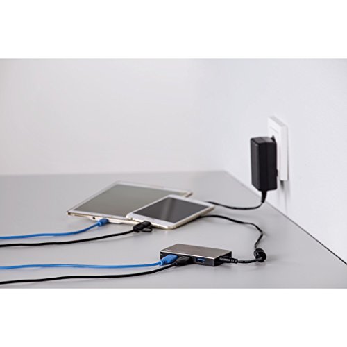 Hama 4-Port USB-3.0 Hub mit intelligenter Ladefunktion durch automatische Geräteerkennung (mit Netzteil und USB-Kabel), Alugehäuse, silber - 3