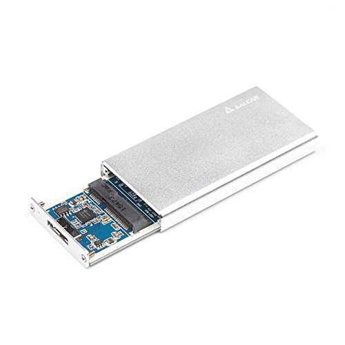 Salcar mSATA Aluminium Festplattengehäuse mit USB 3.0 Datenkabel für M50 mSATA SSD Silber - 2