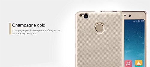 Nillkin Frosted Shield - Carcasa Trasera Protectora y Antideslizante   Film de Pantalla para Xiaomi Redmi 3 Pro   3s - Dorado