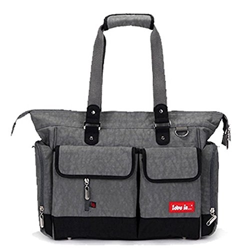 Designer Baby Lightweight Changing Bag Set 5PCS Diaper Bag, 8 Colours (Grey)