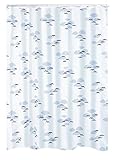Ridder Duschvorhang Textil Helgoland inkl. Ringe Blau 240x180 cm