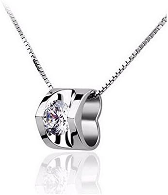 925 Sterling Silver Women Necklace Pendant AAA Zircon by CJbrother