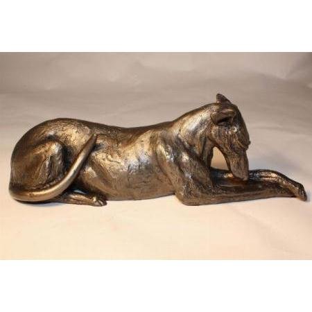 Frith Bronze Sculpture 'Chester - Lurcher Thinking' 27cm by Harriet Dunn