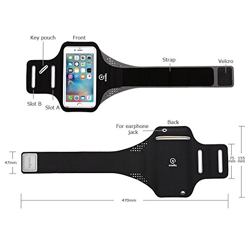 Atolla Sportarmband Hülle Laufarmband mit Kopfhörer Halter für iPhone 6 (4,7″) 6s mit veränderbarer Länge für Samsung Galaxy S4 S5 S6 und Smartphone unter 5.1″ für Fitness Übung Laufen Wandern Rad Fahren YOGA - 7