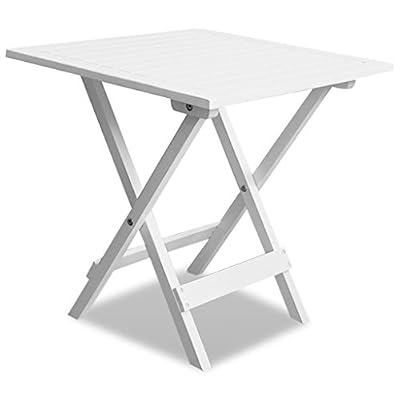 vidaXL Bois d'Acacia Table Basse d'Extérieur Blanc Table de Jardin Terrasse