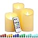 Produktbild LED Echtwachskerzen, Dreamiracle 12 Farben Farbwechsel Elektrische Flammenlose Kerzen Echtwachs Flackerkerzen mit Timer & Fernbedienung Batteriebetriebene 3er Set