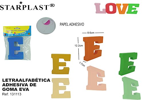 Starplast - Letra del abecedario en goma eva, adhesiva - Letra E