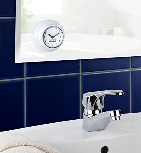 Wenko 21823100 Badezimmeruhr mit Saugnapf, 2-er Set, Plastik, weiß, 6 x 6 x 2,5 cm - 3