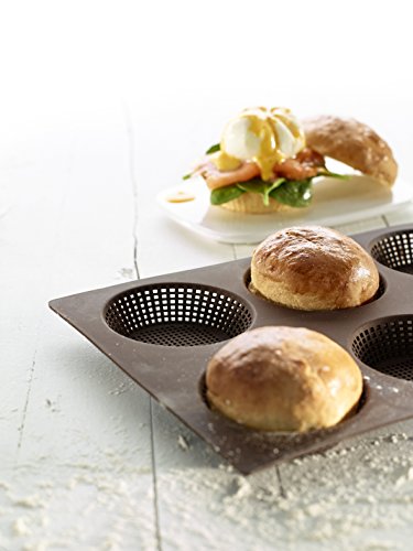 Lékué 0202300M10M017 Brötchen-Backform rund 6er-Set Silikon, 6 Einheiten, schwarz - 5