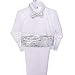Dressy Daisy Baby Boys' 5 Pcs Set Jacquard Cummerbund Formal Tuxedo Suits With Tail Wedding Pageboy Outfits Size 12-18 Months White