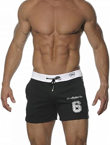 Gfirmament Low Rise Training Short Sport Running Pants with Pockets (Black, XL)