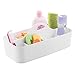 mDesign Baby and Kids Bathroom Organiser Tote - Bath Toiletry Basket - Shower Caddy - White