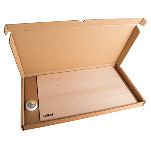Uulki Holzschneidebrett ‚Parallelogramm‘ Feine Qualität Handgefertigt & Holzwachs zum Behandeln – Schneidebrett mit Schrägen Kanten aus Europäischem Buchenholz kann beidseitig benutzt (38x25cm) - 2