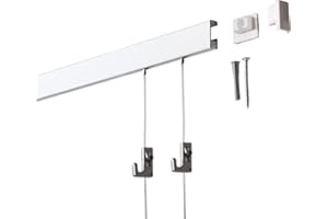 SOFT-RAIL® Comfort (S) Cimaise 3 m (2 x 1,5 m) à rail pour galerie de tableaux, blanc, différentes longueurs et couleurs