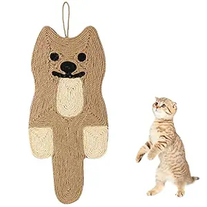 Qpets Creative Cat Scratcher Mat,21.3''*9'',Natural Sisal Cat Scratch Mat,Non-Slip Cat Scratching Mat,Cats Floor Scratching Pad,No More Scratches on Sofa