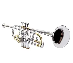 SM'SAI MUSICALS Brass Nickel Plated BB Trumpet with MP