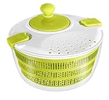 STONELINE Salatschleuder mit Kurbel, ideal zum Waschen und Trocknen von Salat, Gemüse und Kräutern Küchenhelfer, Kunststoff, grün, 24.3 cm