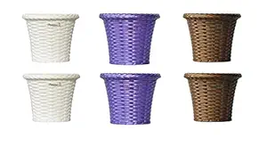 Planters Table Top Decorative Pots (Pack of 6),Multicolor