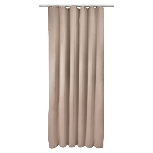 Beautissu® Blackout-Vorhang Amelie mit Kräuselband – 140×245 Sand (Beige) – Verdunklungsgardine Universalband Blickdicht - 4