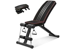 Hirix Adjustable Weight Bench, Utility Weight Benches for Full Body Workout, 7 Backrest Foldable Incline/Decline Bench Press 300 lbs for Home Gym