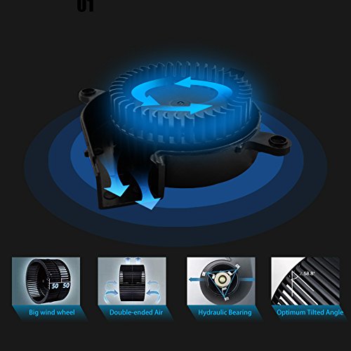 AMNIE AE-V8 Laptop-Kühler mit Temperaturanzeige und Vakuumgebläse (Schnelle Abkühlung, Auto-Temperaturerfassung, 5 Kühlstärken, USB, Kompatibel mit Kühl-Pads) für Notebook, Computer, Laptop, Ultrabook, MacBook, Chromebook – Schwarz - 3