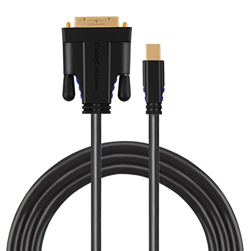 Mini DP auf DVI, cablecreation Gold Mini DisplayPort (Thunderbolt Port Kompatibel) zu DVI Kabel für Mac Book, iMac und mehr, 3 ft/0,9 m (schwarz & blau)