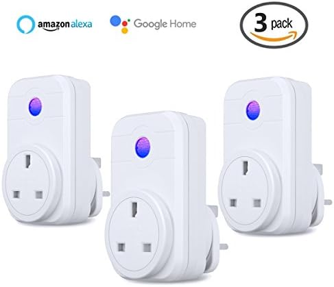 WiFi Smart Plug Outlet Switch Timer Power Socket, Compatible with Amazon Alexa Google Assistant IFTTT with Wireless Smartphone APP Remote Control, Turn on/off Switch, LED Indicator for Home Appliances (3 Packs)