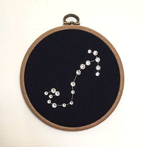 SCORPIO Constellation Wall Art - Handmade with Swarovski Crystals - Zodiac - Framed in Hoop