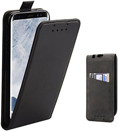 Galaxy S8 Case, Supad Slim Leather Flip Protective Case Cover for Samsung Galaxy S8 with Card Slot (Black)