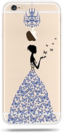 For iPhone 6 case, iPhone 6S case, Ruirs Nice TPU Soft Case Rubber Silicone Skin Cover for iphone 6 4.7 Inch (Blue Butterfly Girl)