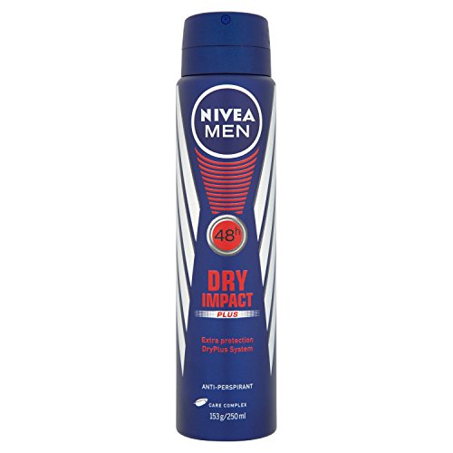 Nivea Men Dry Impact Plus 48 Hours Anti-Perspirant Deodorant Spray, 250 ml - Pack of 6