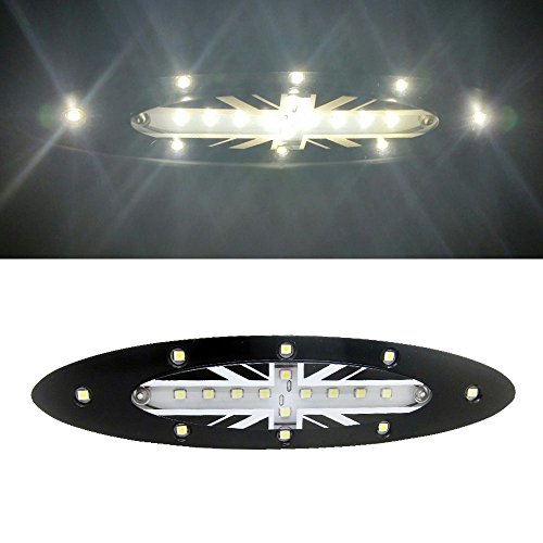 Newsun, luce per interno auto, a cupola, con disegno della bandiera britannica e 18 mini LED di colore bianco, 1 pezzo