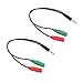Produktbild XZANTE 2 Stuecke Kabel Adapter 2 In 1 Separator 4 Pol 3,5 Mm Audio Kopfhoerer Headset An 2 Negativ Klinke Kopfhoerer Mikrophone Audio Kabel 3 Pol Fuer Pc