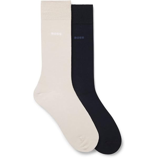 BOSS Herren Socken – 2 Paar, Mittelhoch, Uni & Rautenmuster