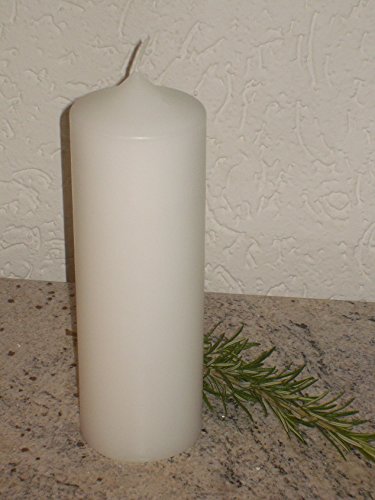 Kerze, Weiss für Taufe, Kommunion 30×6 cm – 8630 – Kerzenrohling, Rundkerze 300×60 mm zum Basteln und Verzieren - 2