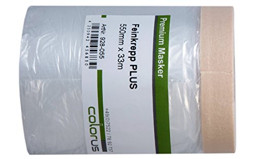 3 x Colorus Masker Tape PLUS Feinkrepp 55 cm x 33m Cover Quick Abdeckfolie für glatte und leicht raue Untergründe - 2