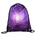 Produktbild HIDFAA Kordelzug Bag Galaxy Basic 100% Polyester Drawstring Backpack Foldable Simple String Bags 16x14 Inch for Unisex