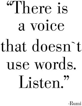 Typography Art Quotes " There is a Voice, Rumi ". Motivational Poster Print-A0