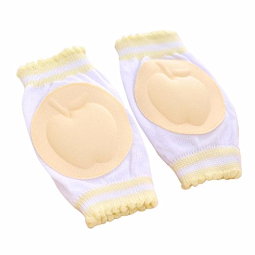 Kolylong Baby Safety Crawling Elbow Cushion Toddlers Knee Pads Protector (Yellow)