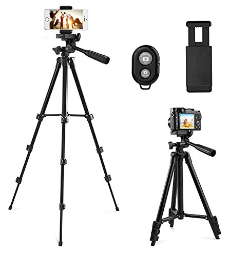 Kamera Stativ, CCRoom 102cm Aluminium Smartphone Stativ mit Handy Halterung und Bluetooth Fernbedienung Handy Stativ fÃ¼r iPhone Samsung und Kamera (Schwarz)