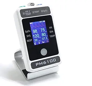 MonitorMe Multi Para Patient Monitor PM6100 (SpO2, Pulse rate, NiBP, Resp, ECG, Temperature)