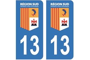 HADEXIA - Adhesivo para placa de matrícula de coche, departamento 13 bocas del Ródano, logotipo de la región del Sur