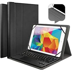 Wasan Funda con Teclado en Español Bluetooth Touchpad QWERTY Batería Recargable, PU Estuche de Piel para Windows Androis Tablet 9.7", 10.1", 10.5"