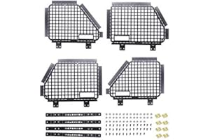 GPM RACING R/C Scale Accessories : Front Side Folding Window Guards For Traxxas TRX-4 Land Rover Defender D90 D110-88Pc Set Black