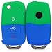 Produktbild kwmobile Autoschlüssel Hülle für VW Skoda Seat - Silikon Schutzhülle Schlüsselhülle Cover für VW Skoda Seat 3-Tasten Autoschlüssel Grün Blau