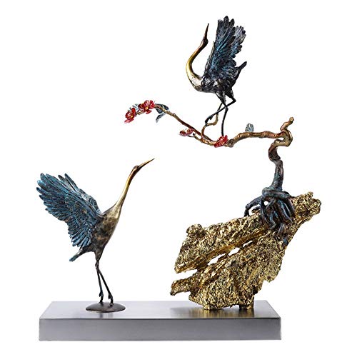 RJJ Flor del Ciruelo Y Grúa Cobre Decoración De La Sala De Arte del Ministerio del Interior Zhaocai Decoración Abierto For Enviar Regalos Decoración 71 * 63cm Elegante