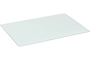 HARBOUR HOUSEWARES Tabla de cortar/protector de encimera antideslizante - Cristal - Blanco - 50 x 40 cm
