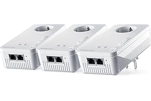devolo 8957 Mesh WiFi Adapter Magic 2 WiFi 6 Mesh Multiroom Kit - fino a 2.400 Mbit/s, Powerline Mesh WLAN, 4 Gigabit LAN, WiFi 6 access point, bianco