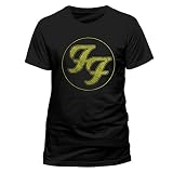 T-Shirt (Xxl) Foo Fighters - Logo in Gold Circle (Unisex) New Release November - Foo Fighters-Logo in Gold Circle (Unisex) New Release November
